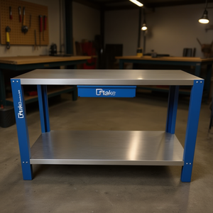 Ttake Compact Workbench Stainless Steel 2 Tier Workshop Table - Product Image 3