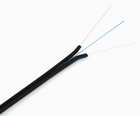 FTTH Outdoor Indoor Optical Fiber Drop Cable 1 2 4 Core G657A1 G657A2 Single Mode LSZH PE Sheath Fiber Optic Cable Black