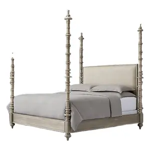 يتوهم خشب متين الفرنسية الكلاسيكية الروكوكو السرير سرير