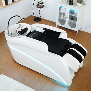 Fauteuil de lavage <span class=keywords><strong>électrique</strong></span> rotatif de luxe moderne pour salon de coiffure, <span class=keywords><strong>lit</strong></span> de massage pour spa capillaire, chaise de lavage allongée, thérapie capillaire, 2 moteurs - Product Image 6