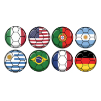 Écusson thermocollant brodé personnalisé OEM ODM, motif drapeau national, pour casquette de supporter, en forme de ballon de football, couleurs d'équipe assorties – Choix populaire