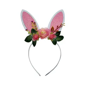 Bandeau d'oreille de lapin de pâques costume d'oreille de fleur couvre-chef sexy pour filles cosplay fête de festival