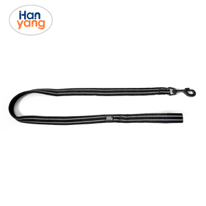 대형견 또는 중형견용 HanYang OEM 맞춤형 디자이너 반사 헤비 듀티 애완견 가죽 끈, 듀얼 핸들 리드 - Product Image 3