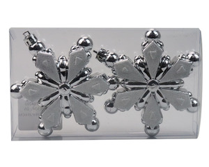 2PCS 9.5*2.3*9.5CM Ornements <span class=keywords><strong>de</strong></span> <span class=keywords><strong>Noël</strong></span> <span class=keywords><strong>Flocon</strong></span> <span class=keywords><strong>de</strong></span> neige Ornements <span class=keywords><strong>de</strong></span> sapin <span class=keywords><strong>de</strong></span> <span class=keywords><strong>Noël</strong></span> Pendentif Décoration <span class=keywords><strong>de</strong></span> maison suspendue - Product Image 4