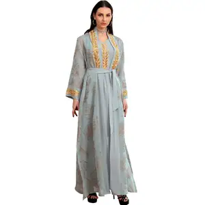 Abaya – robe de soirée islamique trois pièces, élégante robe longue en maille pleine de diamants, paillettes musulmanes, 2023