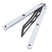 Cuchillo Plegable de Entrenamiento de Aluminio, Cuchillo Balisong Portátil para Práctica al Aire Libre, Cuchillo de Bolsillo de Seguridad Utilitario para Principiantes, Acero Inoxidable OEM
