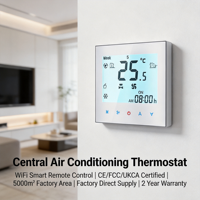 Thermostat intelligent programmable Beca BAC-1000AL à écran tactile pour ventilo-convecteur central carré, compatible BACnet, pour hôpitaux et écoles