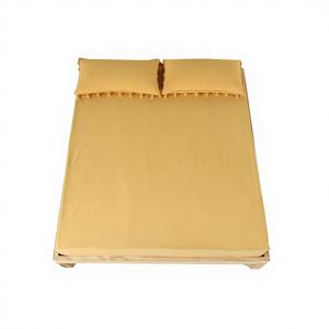 Drap-housse en pur coton 100% de qualité supérieure et drap plat en plastique durable élastique anti-rides qualité longue durée - Product Image 1