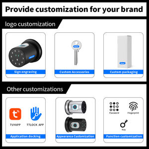 Serrure de porte intelligente étanche avec application Tuya, empreinte digitale biométrique, clavier électronique, bouton de verrouillage pour maison moderne, bureau, porte en bois - Product Image 2
