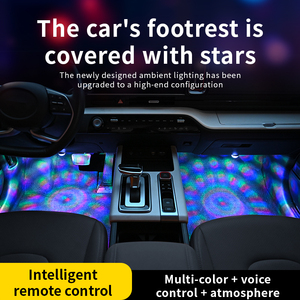 Lampe d'ambiance intérieure <span class=keywords><strong>de</strong></span> voiture en PVC, importée, longue durée <span class=keywords><strong>de</strong></span> vie, contrôle vocal sans fil, lampe étoilée pour l'espace des pieds - Product Image 3