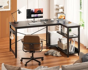 L a forma di scrivania del Computer 40 pollici piccolo angolo scaffali di stoccaggio per PC reversibile scrivania da gioco camera da letto scrittura moderna - Product Image 5