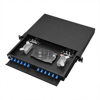 Panel Patch Fiber Optik Qianhong GP436-24C 19 Inch 1U 24 Port SC/LC dengan Garansi 3 Tahun untuk ODF FTTH/FTTB