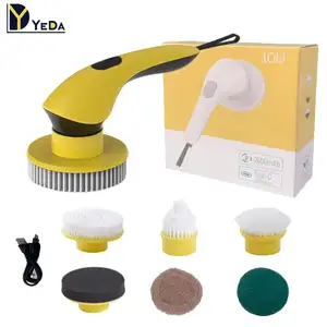 Pas cher 2022 produits ménage lacunes brosse de nettoyage crevasse outils de nettoyage électrique rechargeable sans fil essoreuse 4 têtes