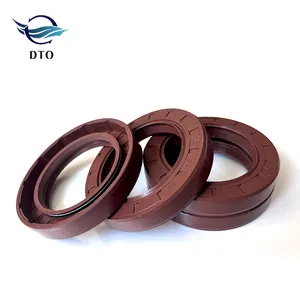 DTO Factory Sale Material Brown Rubber Skeleton Metal Dust Lip Machine Rotary Shaft Fkm Oil Seal