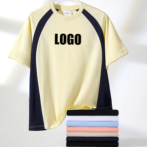 Camiseta de algodón personalizada con hombros caídos, suministro de prendas personalizadas, camiseta casual con cuello redondo, camiseta personalizada con estampado para hombre. - Product Image 2