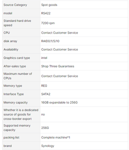 Nouveau NAS RS422+ à quatre baies, adapté aux petites et moyennes entreprises, interface SSD USB, en stock RS422+ - Product Image 4