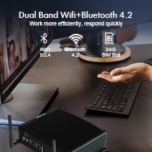 Không quạt hystou Mini PC in-tel Core I3-10110U DDR4 <span class=keywords><strong>RAM</strong></span> USB 3.0 kích thước nhỏ công nghiệp Mini PC cho sản xuất thông minh với wifi - Product Image 4