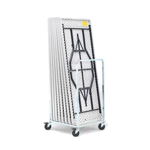 Warehouse Disassembled Swivel Casters Steel <strong>Cart</strong> Folding Rectangle Table Trolley - Product Image 1