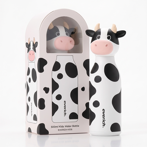 Botella de Agua Everich de 450 ml con Diseño de Cabeza de Animal, <span class=keywords><strong>Termo</strong></span> Aislado al Vacío para Niños, Taza Térmica, Contenedor de Bebidas Libre de BPA - Product Image 1