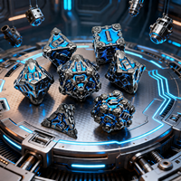 Set Dadu DND Cyberpunk Polihedral Mekanik dengan Keahlian Presisi