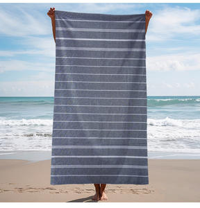 Asciugamano da spiaggia turco su misura all'ingrosso della spiaggia turca con le nappe a righe ad asciugatura rapida telo da mare turco a strisce Fouta - Product Image 3