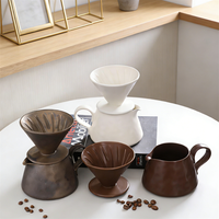 Filtre à café en céramique mate pour infusion, avec pot de service, décor minimaliste d'éléphant de désert, outil de préparation du café pour la maison