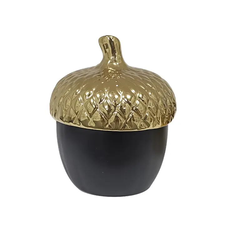 Hot Sale European Folk Style Ceramic and Enamel Material Pine Cone Sealed Jar