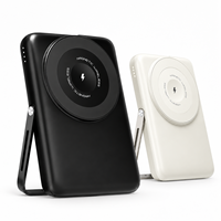 Batterie externe magnétique sans fil 10000 mAh avec câble USB-C intégré, support pliable, charge rapide 20W et charge de montre 5W