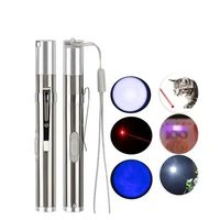 Pointeur laser interactif en acier inoxydable étanche rechargeable par USB 3 en 1 personnalisé, jouet d'entraînement imprimé UV, cadeaux pour chats