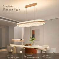 Moderner Luxuriöser Eleganter Leuchtender Ovaler Kristall-Kronleuchter, Scharlachrotes Doppelring-Design für Esstisch, Kücheninsel, Formelles Esszimmer