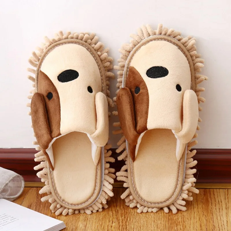 Leopard Print Floor Mop Slippers - Unisex Cleaning Shoes, Absorbent Chenille Soles, 2 Sizes - View #9
