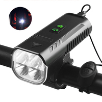 Phare avant de vélo de route LED de haute qualité en ABS, 1000 lumens, 4400 mAh, klaxon 130 dB, recharge USB