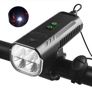 Phare avant de vélo de route LED de haute qualité en ABS, 1000 lumens, 4400 mAh, klaxon 130 dB, <span class=keywords><strong>recharge</strong></span> USB - Product Image 2