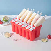 Moule à glaces en silicone à 12 cavités avec bâtonnets, antiadhésif, facile à démouler, pour la maison, la cuisine et les fêtes