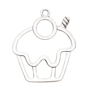 Charms Ice Cream Cake cupcake 36x31mm cổ bạc màu mặt dây chuyền làm DIY handmade Tây Tạng tìm kiếm đồ trang sức