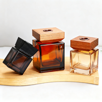 Bouteille diffuseur de parfum en verre ambré personnalisée de 100 ml, 150 ml, 200 ml, bouteille d'aromathérapie, diffuseur d'huile pour la pièce avec bouchon