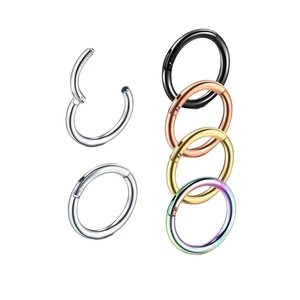 YICAI 1 Pieza Aro Circular Simple de Acero Inoxidable 316L para Piercings Helix, Septum y Nariz, con Cierre de Clic, para Mujeres y Hombres, 1.0/1.2/1.6mm - Product Image 1