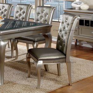 Set da Pranzo Rotondo in Stile Francese Vintage, Struttura in Legno Massello, Tavolo con Piano in Legno e 4 Sedie, Elegante Arredamento per Sala da Pranzo - Product Image 3