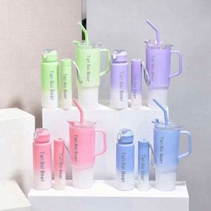 Nouveau 2024 – Ensemble portable 3-en-1 écologique en acier inoxydable : tasse à eau, paille et nettoyeur de glaçons, personnalisable avec logo, certifié CE - Product Image 5