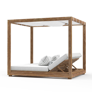 <span class=keywords><strong>Lettino</strong></span> <span class=keywords><strong>prendisole</strong></span> in teak con baldacchino, matrimoniale, in legno, da esterno, di alta gamma, per piscina di hotel - Product Image 3
