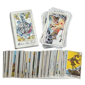 Juego de mesa de cartas de Tarot de diseño de fábrica personalizado, impresión en papel corrugado dúplex, <span class=keywords><strong>libro</strong></span> de guía de terciopelo y bolsa con impresión OEM - Product Image 1