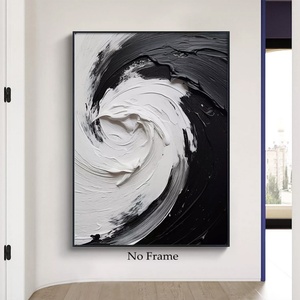 Decoración Moderna para el Hogar, Arte Abstracto para Pared, Mural en Lienzo, Pintura al Óleo de Naturaleza Muerta en Blanco y Negro Pintada a Mano, Arte Decorativo - Product Image 2