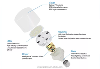 Woojong Vente Chaude Ampoule LED Culot E27/B22 en fonte d'aluminium Ampoules LED Lumière 3000K/4000K/6000K pour Entrepôt/Maison