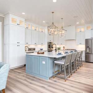 BALOM Customized Modern <b>Kitchen</b> Cabinets Home Complete Set Modern Modular Solid Wood <b>Kitchen</b> Cabinets Set <b>with</b> <b>Island</b> - Product Image 1