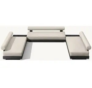 Patio Furniture All Weather Cast Aluminium Garden Set UV Resistant Powder Coating Metal Outdoor Sofa