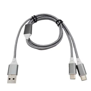 New product 2023 popular Dual Port TYPE C USB Male Adapter Splitter Charging Cable for Cellphone Tablet Speaker Other Devices