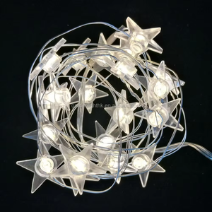 Luces de Navidad DIY, 20 LED, Guirnalda de Alambre de Cobre con Forma de Estrella, Funciona con Pilas, Decoración para Fiestas Familiares y Reuniones - Product Image 2
