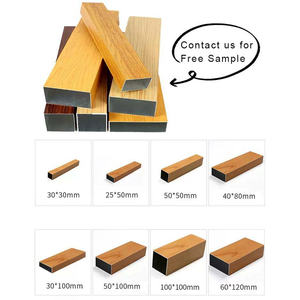Grosir perfile De Aluminio pipa persegi panjang Aluminium berongga kotak persegi terbakar 6063 15mm serbuk kayu dekoratif tabung Aluminium - Product Image 3