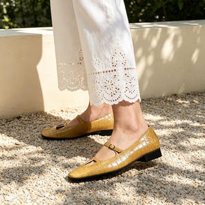 Chaussures de bureau tendance en cuir véritable pour femmes, style rétro français Mary Jane à bride unique, chaussures plates décontractées de luxe à bout carré pour femmes - Product Image 2