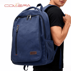Mochila Colefa Personalizada con Logotipo, Tela de Imitación de Terciopelo, Suave, Informal, Azul Marino, para Viajes, Deportes y Ocio para <span class=keywords><strong>Hombre</strong></span> - Product Image 1